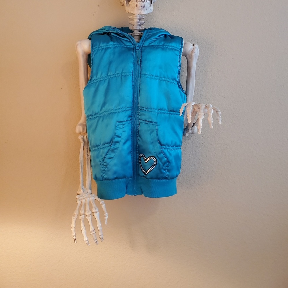Soft And Warm Insulated Girl's Blue Vest